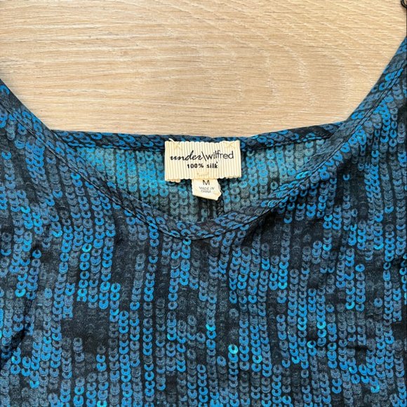 UNDER WILFRED 100% silk sequin patterned camisole top size medium - Picture 4 of 8